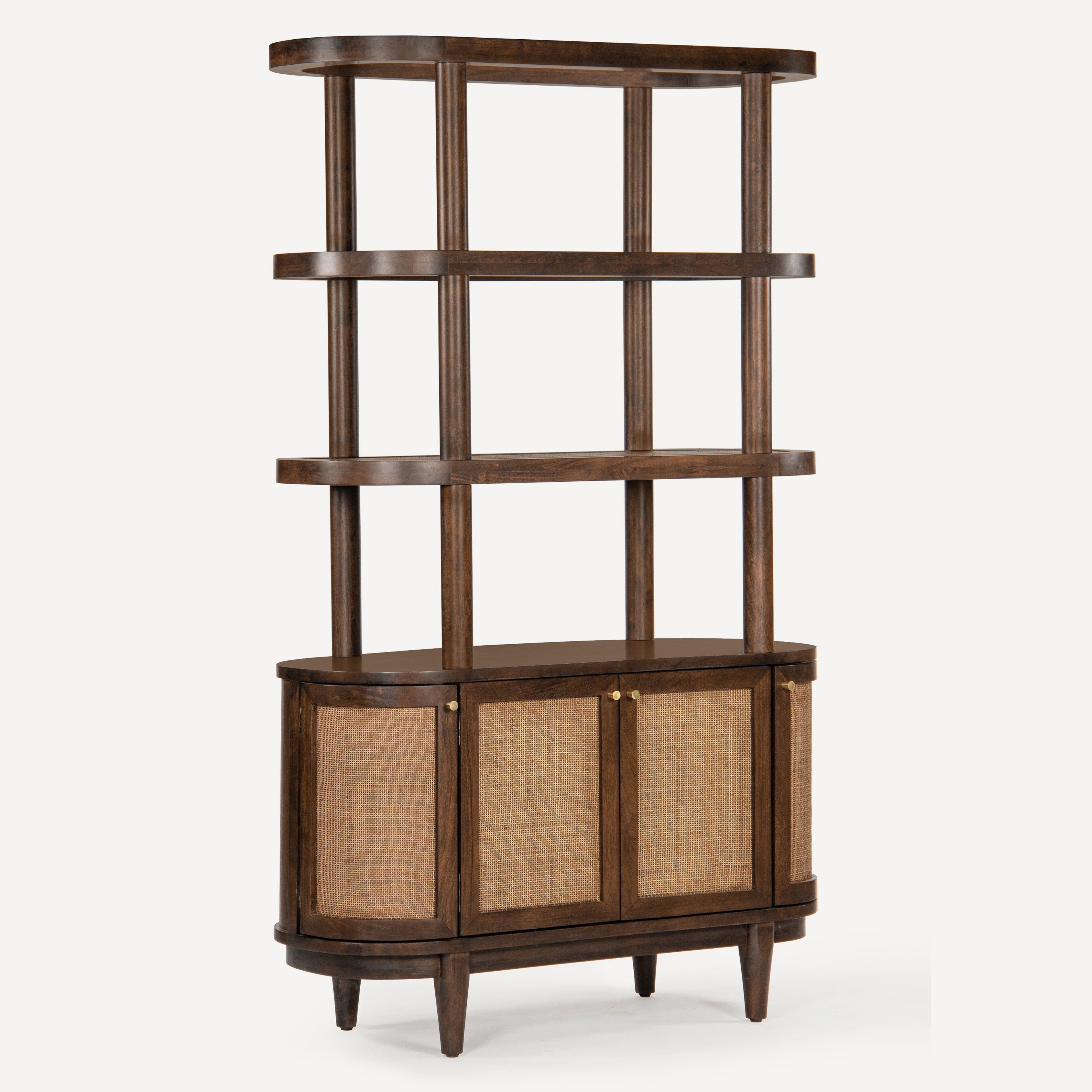 Canggu Cane Solid Wood Shelving