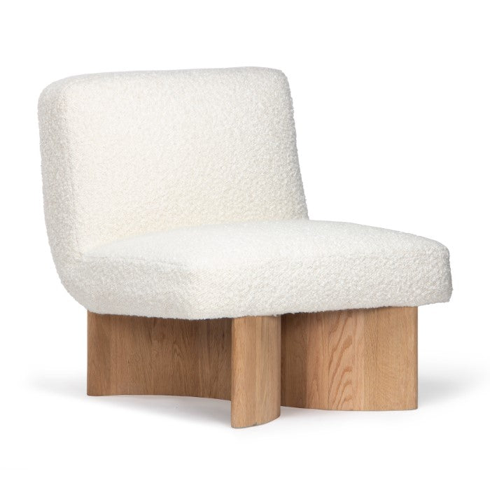 Como Upholstered Solid Oak Accent Chair