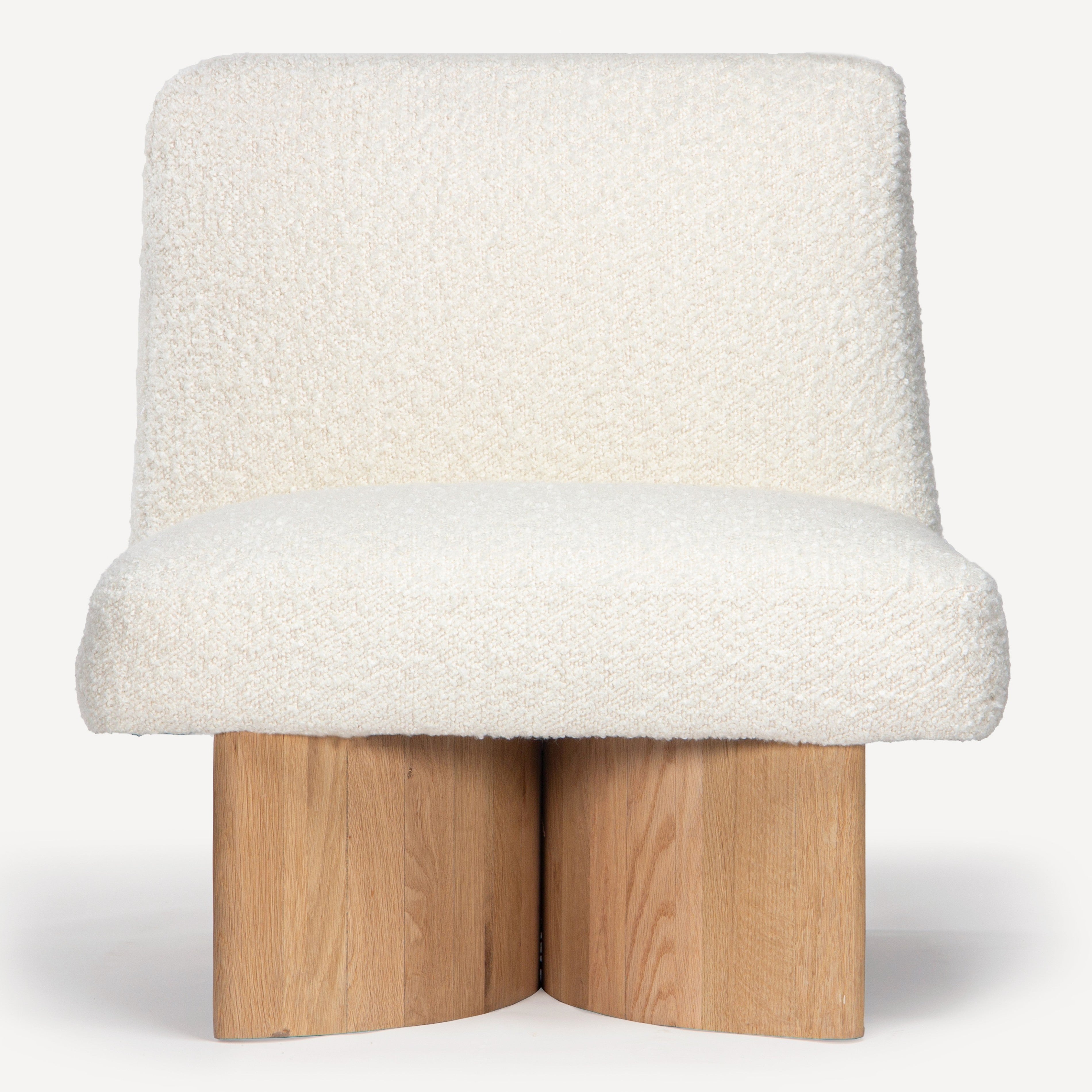 Como Upholstered Solid Oak Accent Chair