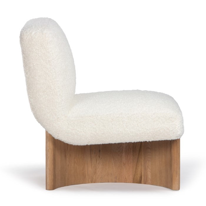 Como Upholstered Solid Oak Accent Chair