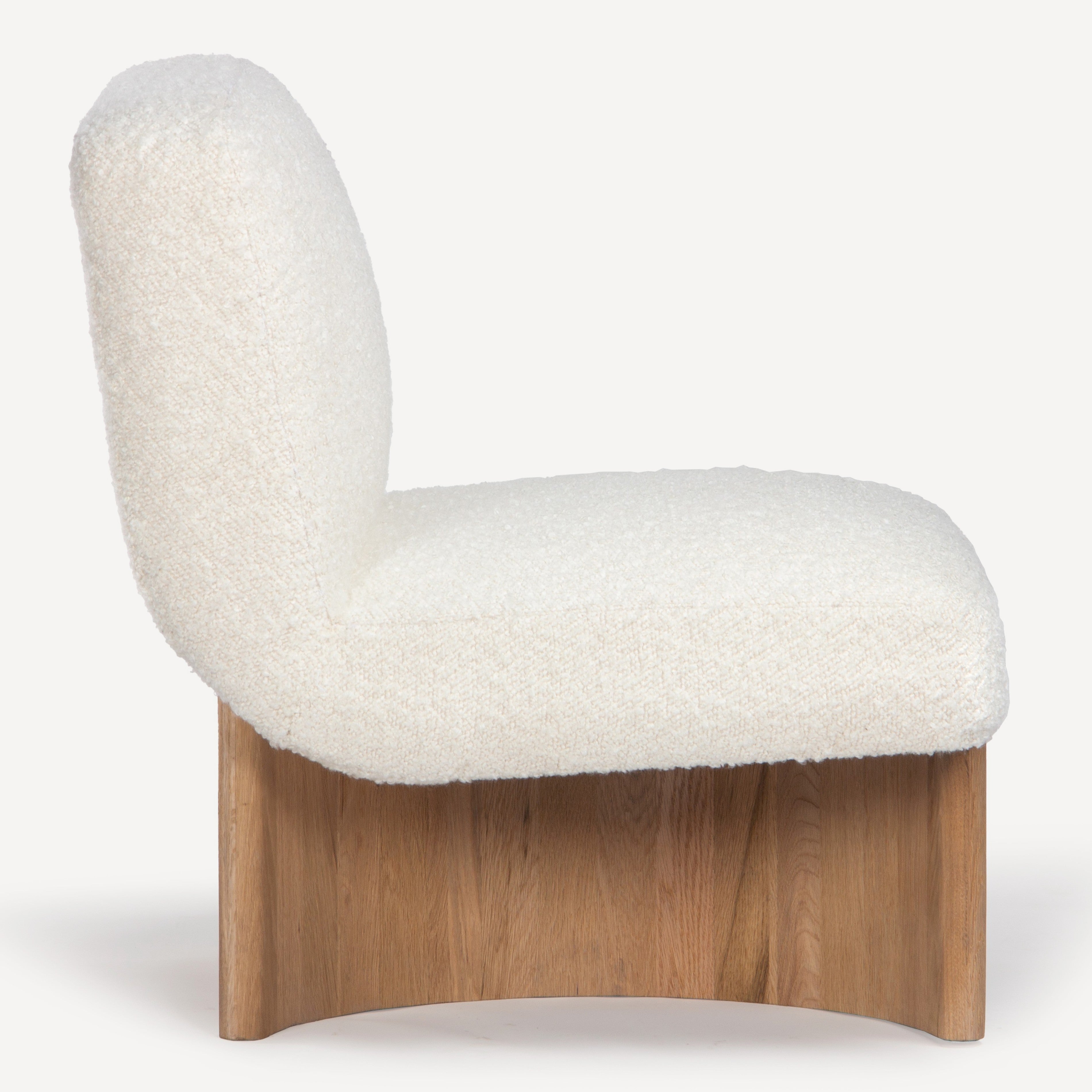 Como Upholstered Solid Oak Accent Chair