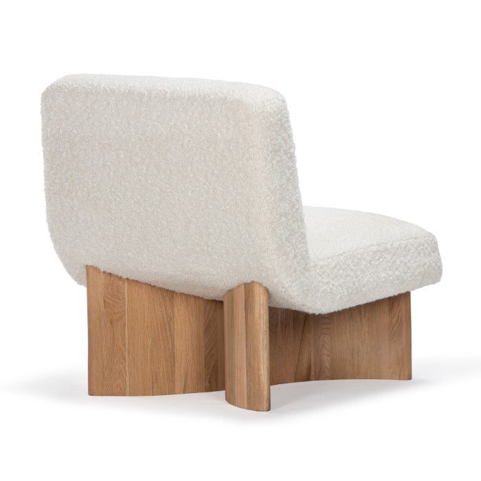 Como Upholstered Solid Oak Accent Chair