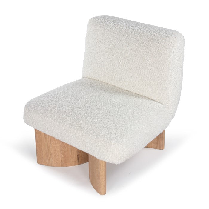 Como Upholstered Solid Oak Accent Chair