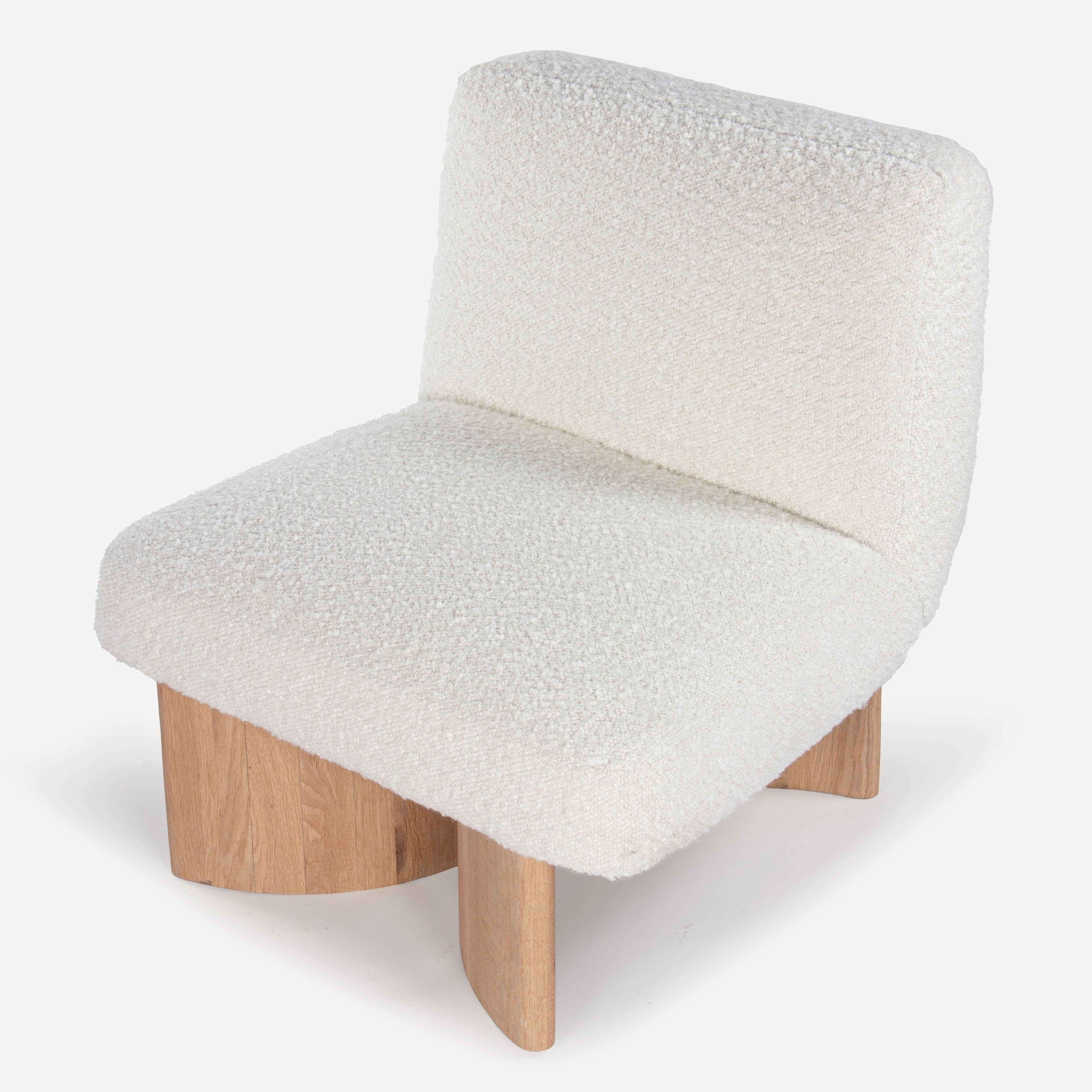 Como Upholstered Solid Oak Accent Chair