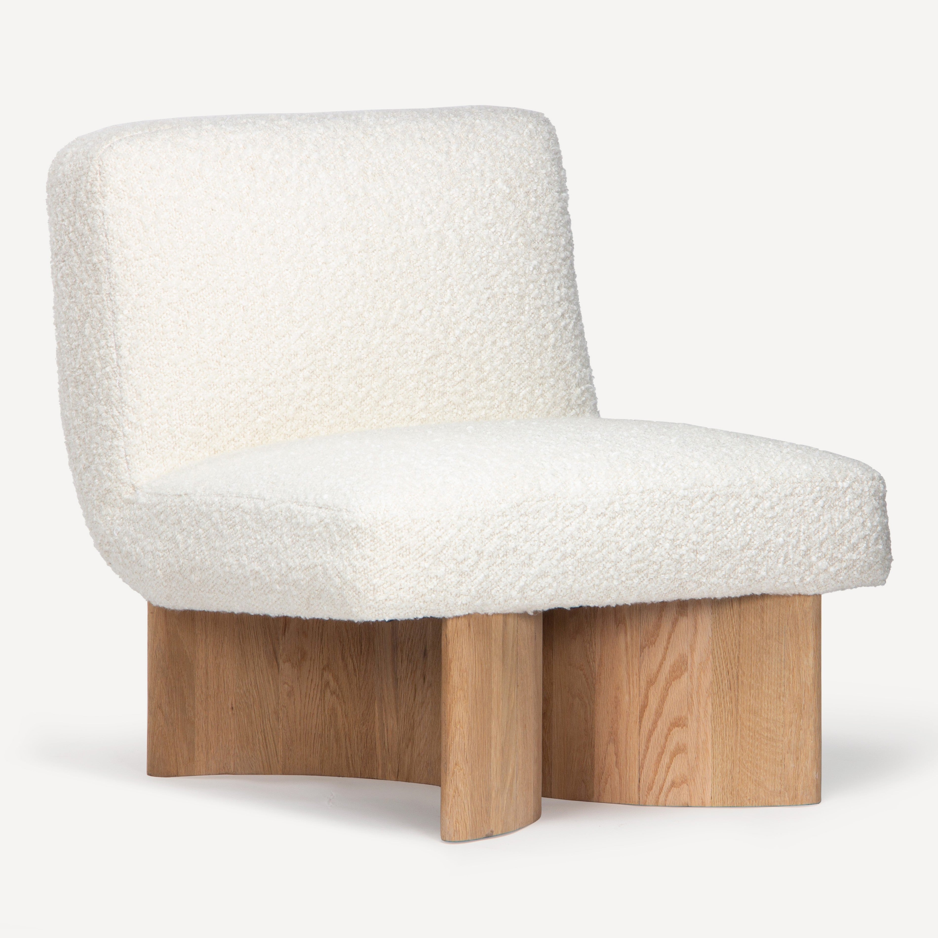 Como Upholstered Solid Oak Accent Chair