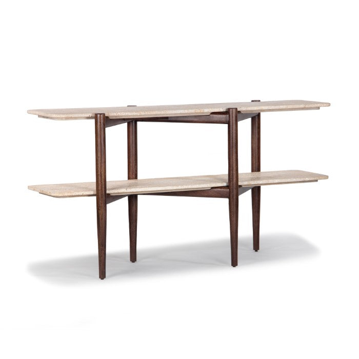 Terrace Travertine Oak Console Table