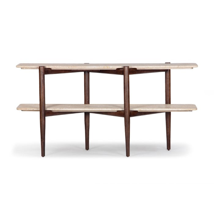 Terrace Travertine Oak Console Table