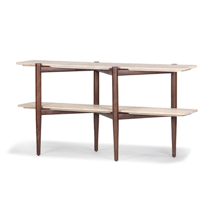 Terrace Travertine Oak Console Table