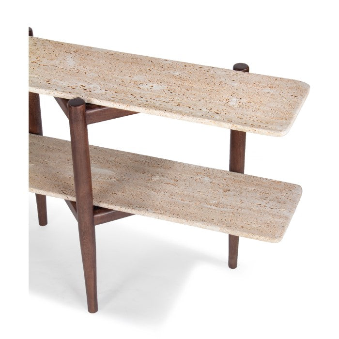 Terrace Travertine Oak Console Table