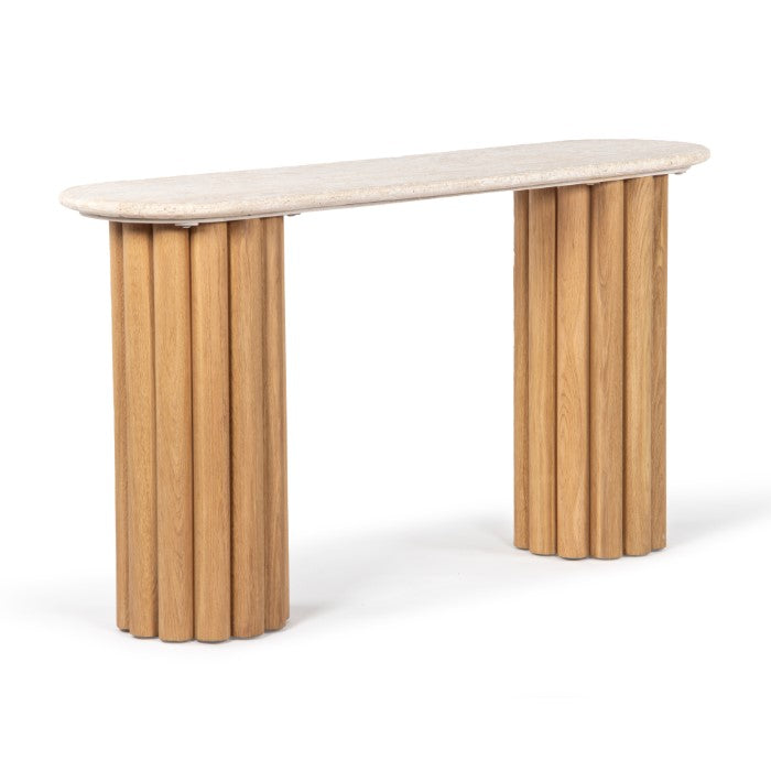 Lyla Travertine Oak Console Table