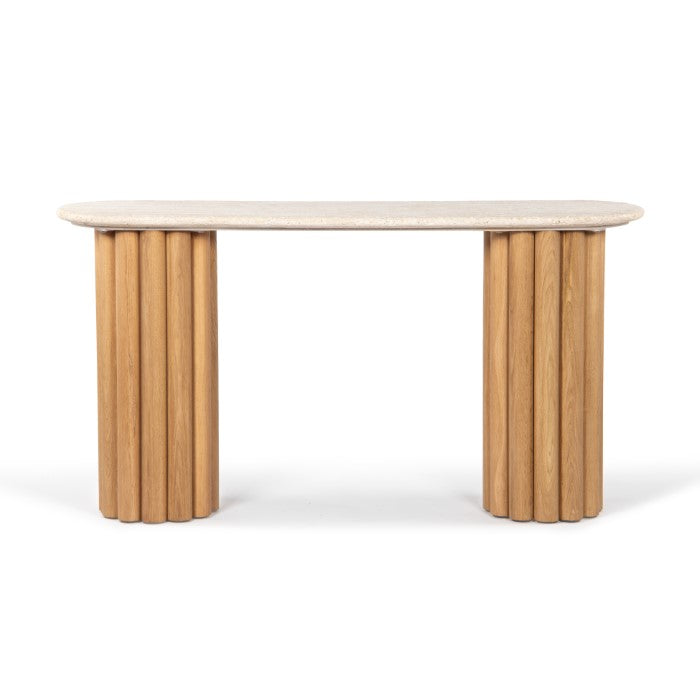 Lyla Travertine Oak Console Table