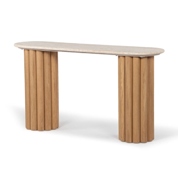 Lyla Travertine Oak Console Table