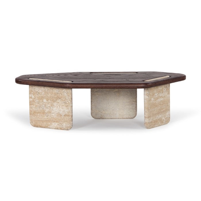 Poly Travertine Oak Coffee Table