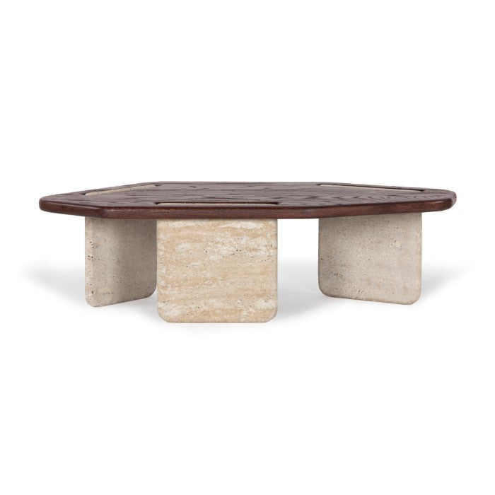 Poly Travertine Oak Coffee Table