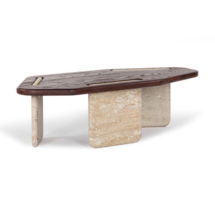 Poly Travertine Oak Coffee Table