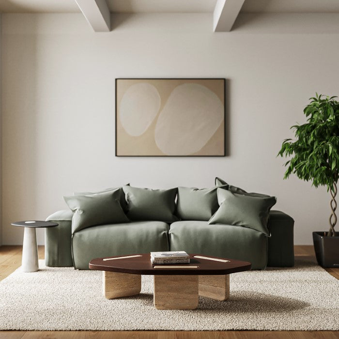 Poly Travertine Oak Coffee Table