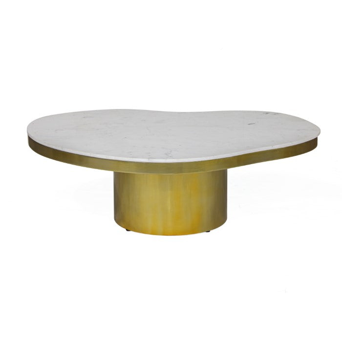 Kidney Marble Brass Coffee Table