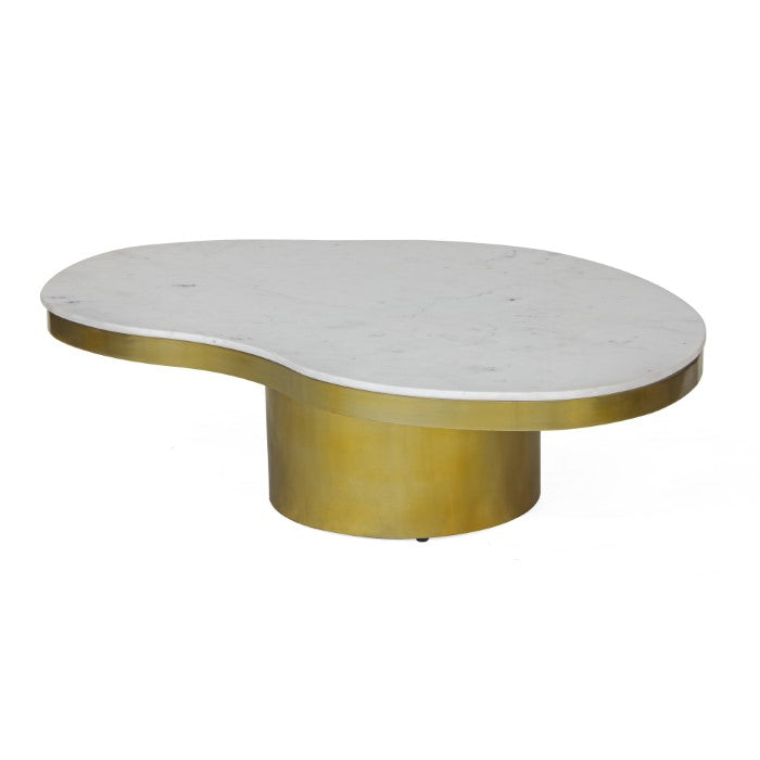 Kidney Marble Brass Coffee Table