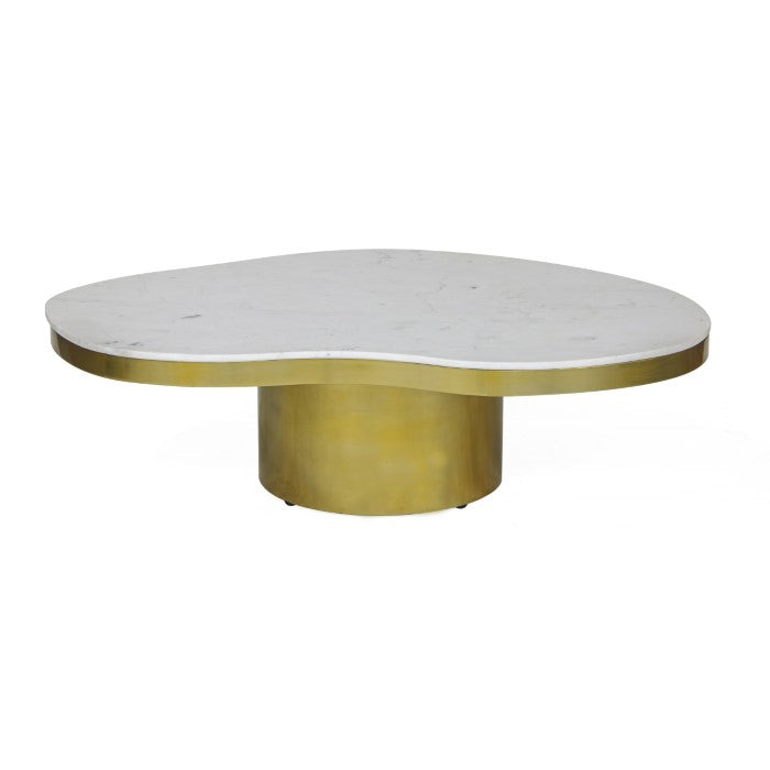 Kidney Marble Brass Coffee Table