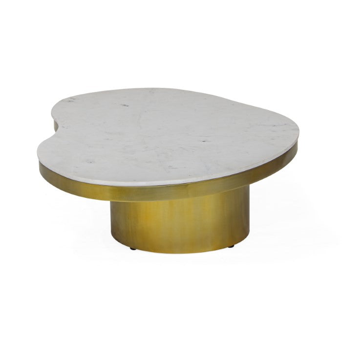 Kidney Marble Brass Coffee Table