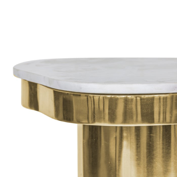 Kidney Marble Brass Coffee Table