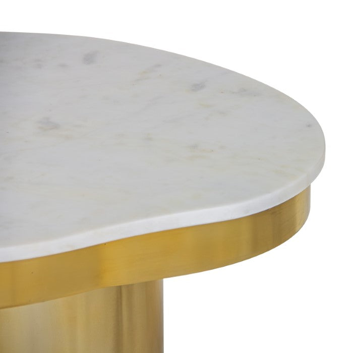 Kidney Marble Brass Side Table