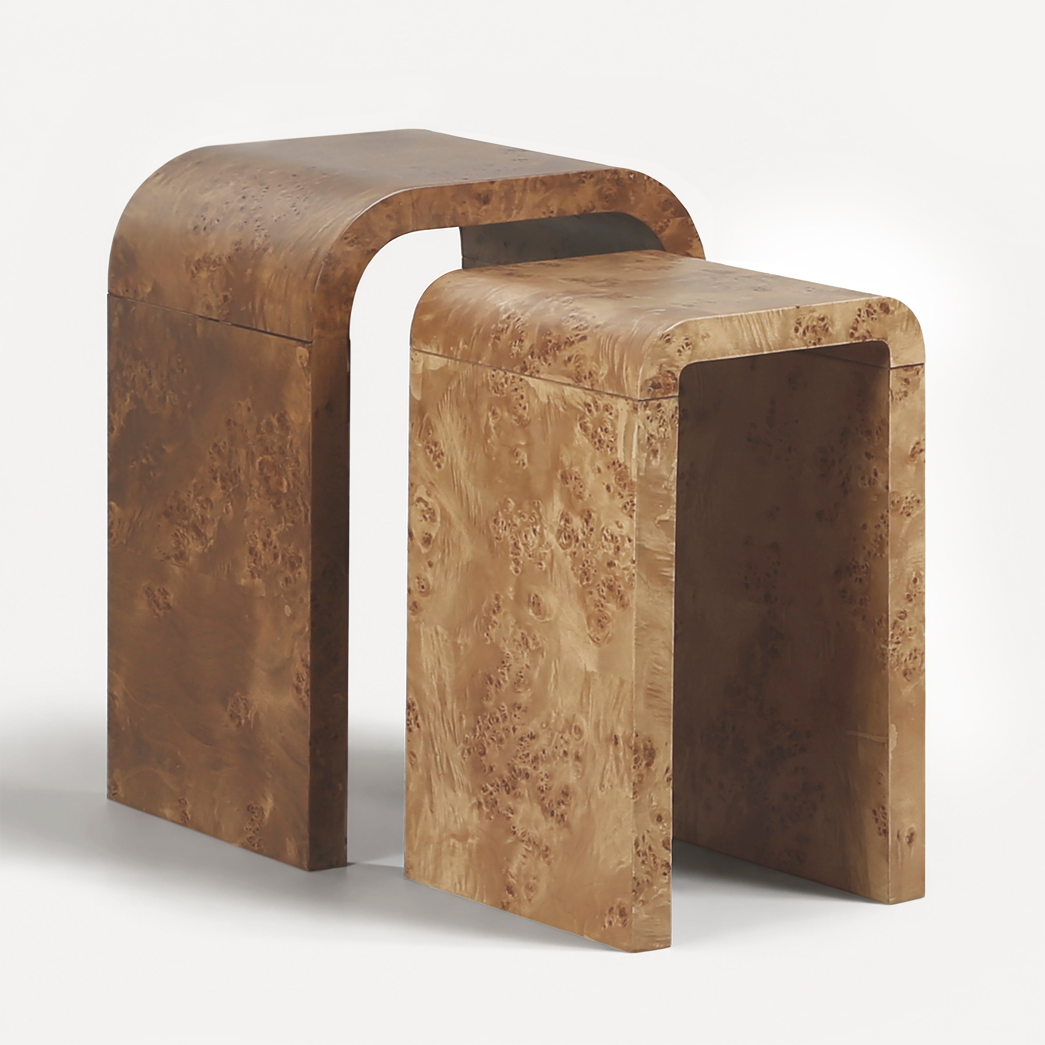 Liam Burl Nesting Side Table(set of 2)