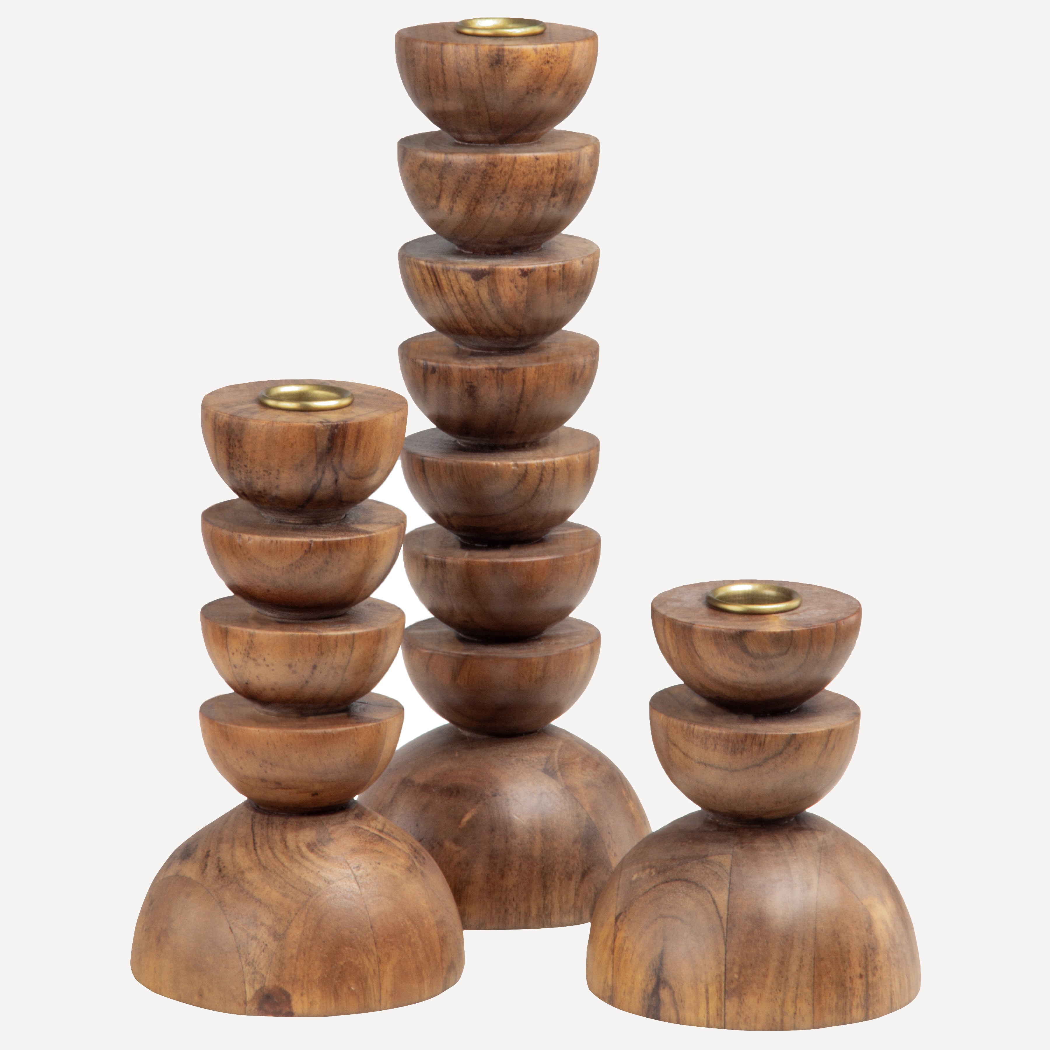 Cuppola Candle Holder Acacia