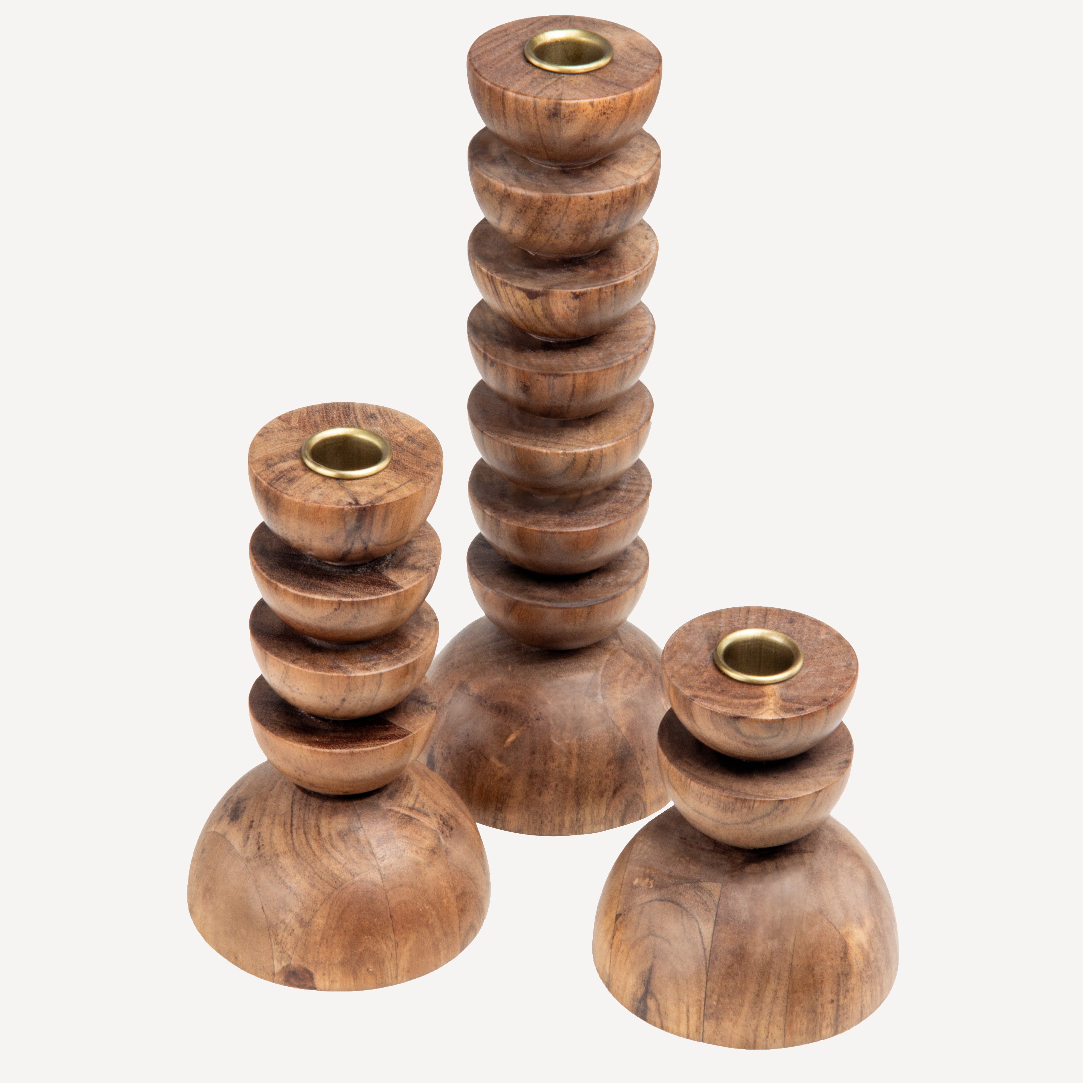 Cuppola Candle Holder Acacia