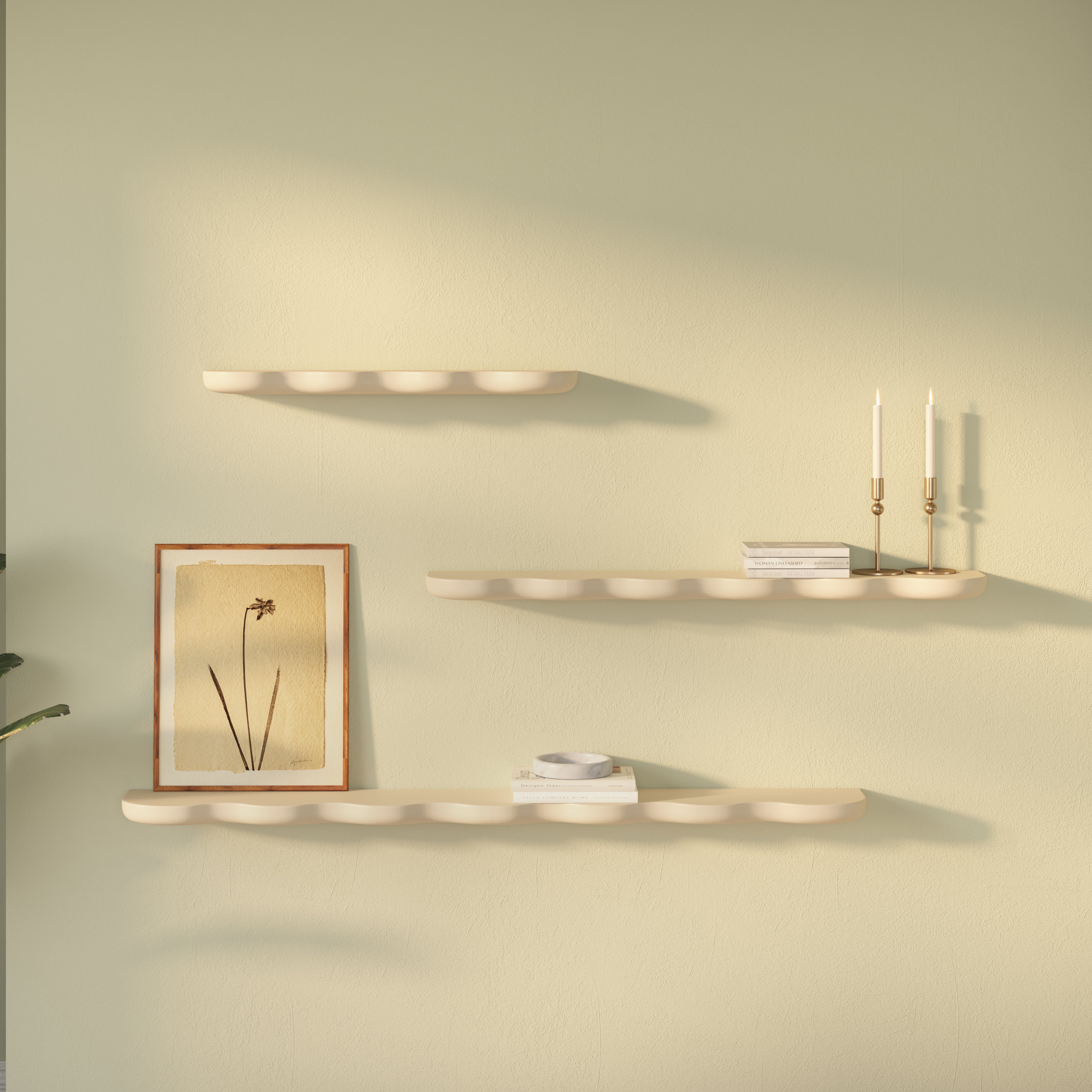 Swirl Wall Shelf Off White